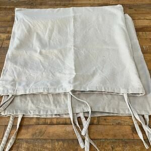 IKEA Ursula Gray Railroad Stripe (26 x 26) 2 Euro Pillow Shams Ties 100% Ramie